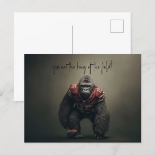 Gorilla Football Player Vykort