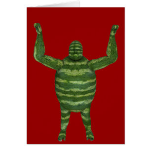Gorilla för vattenmelondagen hälsningskort