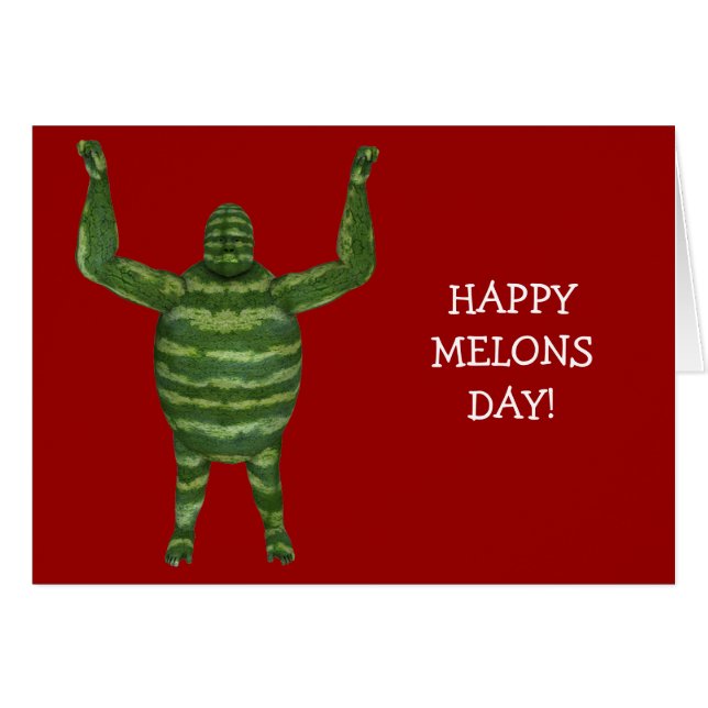 Gorilla för vattenmelondagen hälsningskort (Framsidan Horizontal)