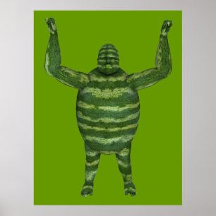 Gorilla för vattenmelondagen poster