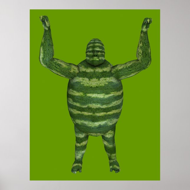 Gorilla för vattenmelondagen poster (Framsidan)
