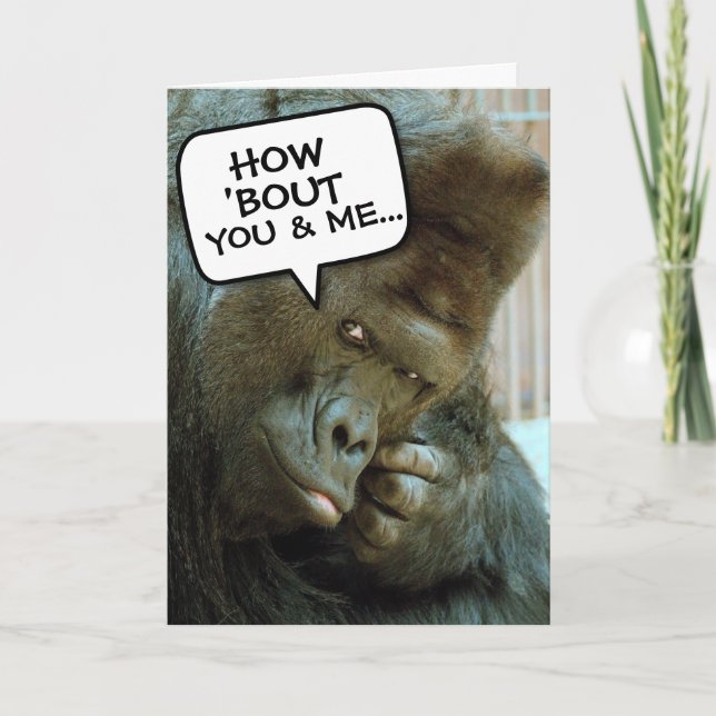 GORILLA FUNNY BIRTHDAY GREETING CARDS KORT (Framsida)