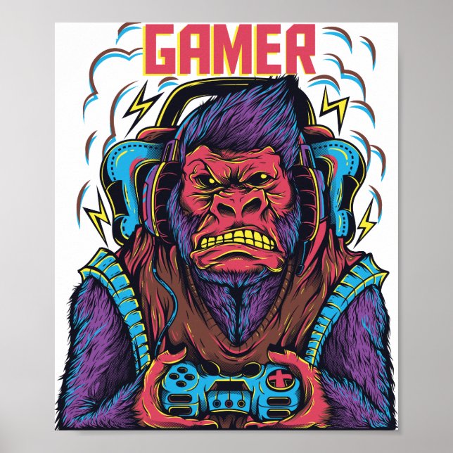 Gorilla Gamer Poster (Framsidan)