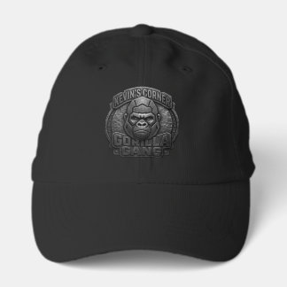 Gorilla Gang Geometrisk Logo i Svart Metall Utseen Keps