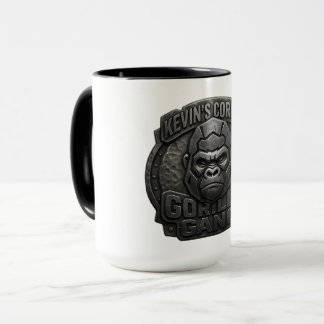 Gorilla Gang Geometrisk Logo i Svart Metall Utseen Mugg