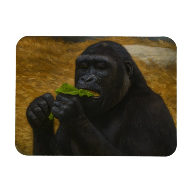 Gorilla Grace - Realistic Wildlife Porträtt Magnet (Horisontell)