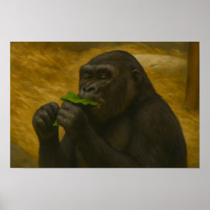 Gorilla Grace - Realistic Wildlife Porträtt Poster