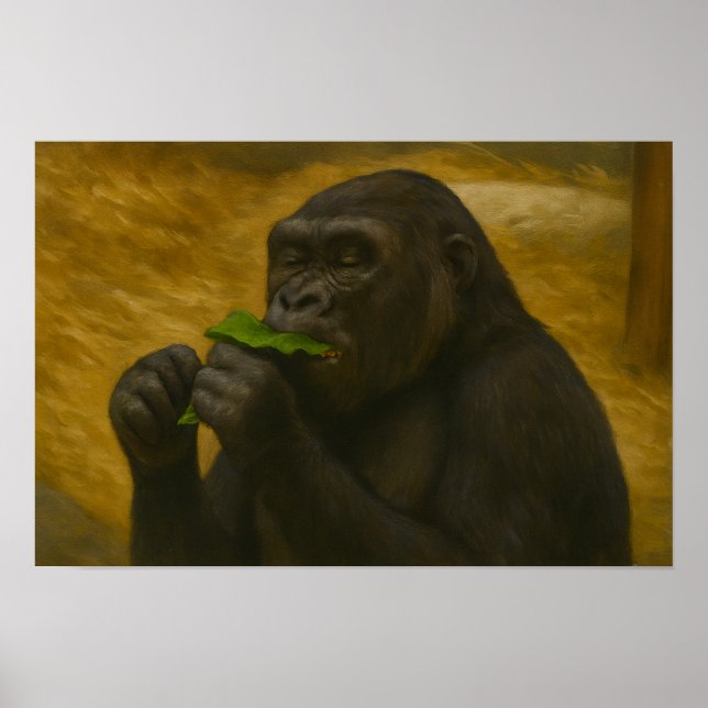 Gorilla Grace - Realistic Wildlife Porträtt Poster (Framsidan)