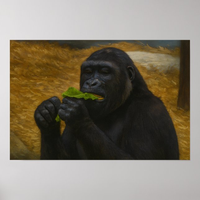 Gorilla Grace - Realistic Wildlife Porträtt Poster (Framsidan)