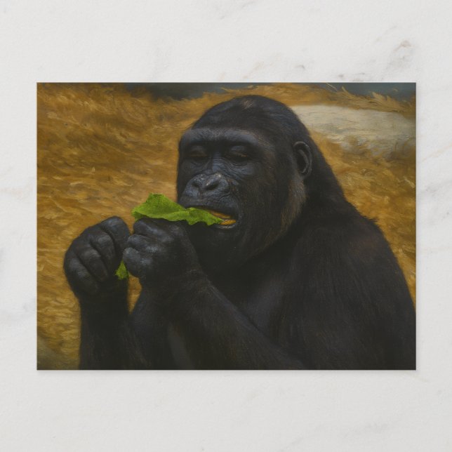 Gorilla Grace - Realistic Wildlife Porträtt Vykort (Framsida)