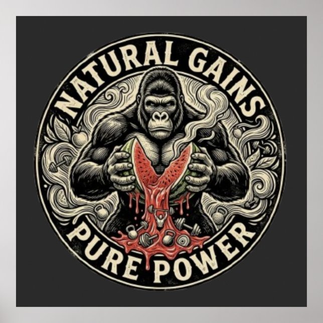 Gorilla Gym Natural Gains - Pure Power  Poster (Framsidan)