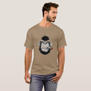 Gorilla head illustration Cigar Monkey Järn-on T Shirt
