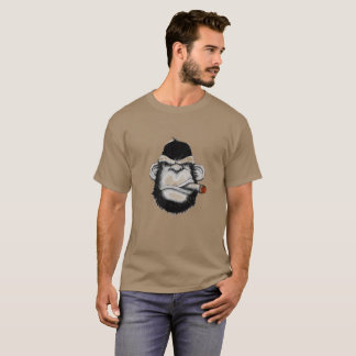 Gorilla head illustration Cigar Monkey Järn-on T Shirt