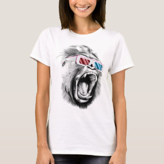 Gorilla Head med 3d-glasögon T Shirt