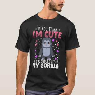 Gorilla Heart Valentine Day Animal for Women Ki T Shirt
