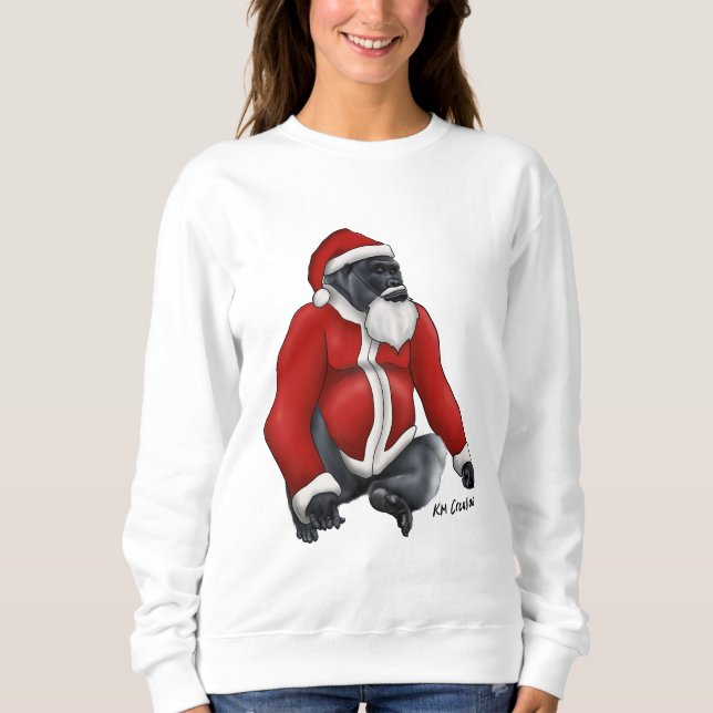Gorilla helgdag sweatshirt t shirt (Framsida)