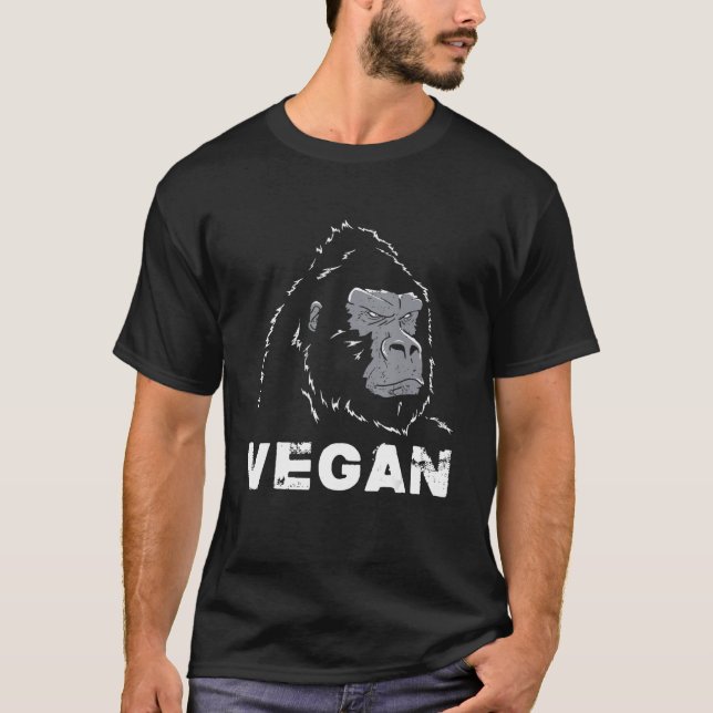 Gorilla Herbiäger Manar Vegan Workout Ja, jag hämt T Shirt (Framsida)