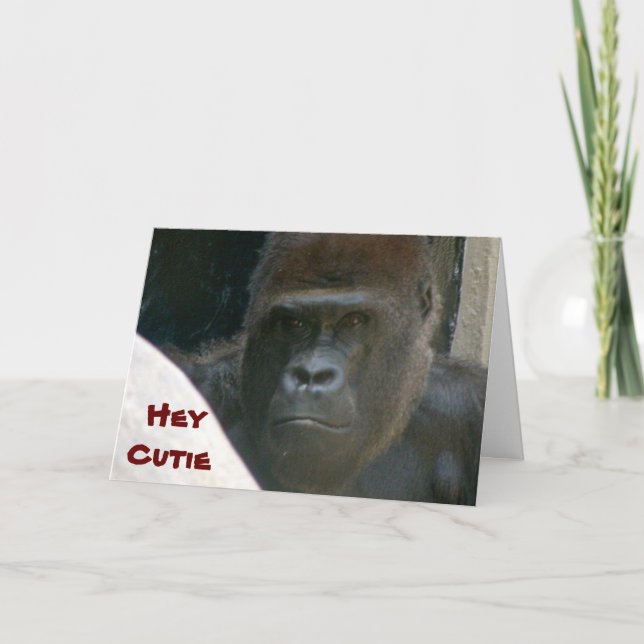 GORILLA, HEY CUTIE VALENTINE-kort Helgkort (Framsida)
