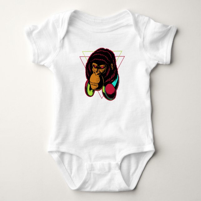 Gorilla-hörlurar T Shirt (Framsida)