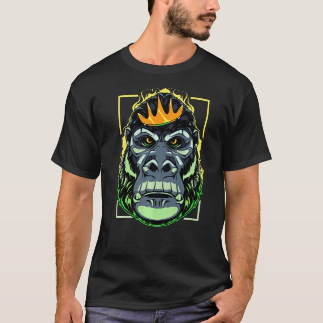 Gorilla Humor Kung Arg Ape Monkey Primate Macaq T Shirt (Framsida)