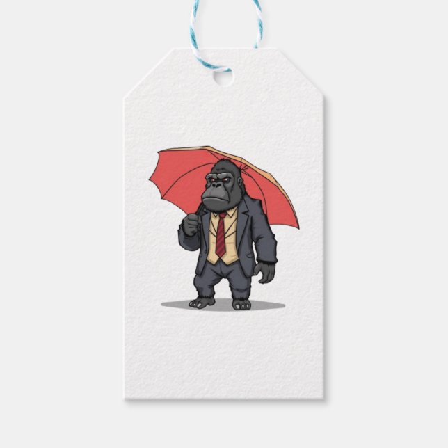 Gorilla i Kostym Presentetikett (Framsidan)