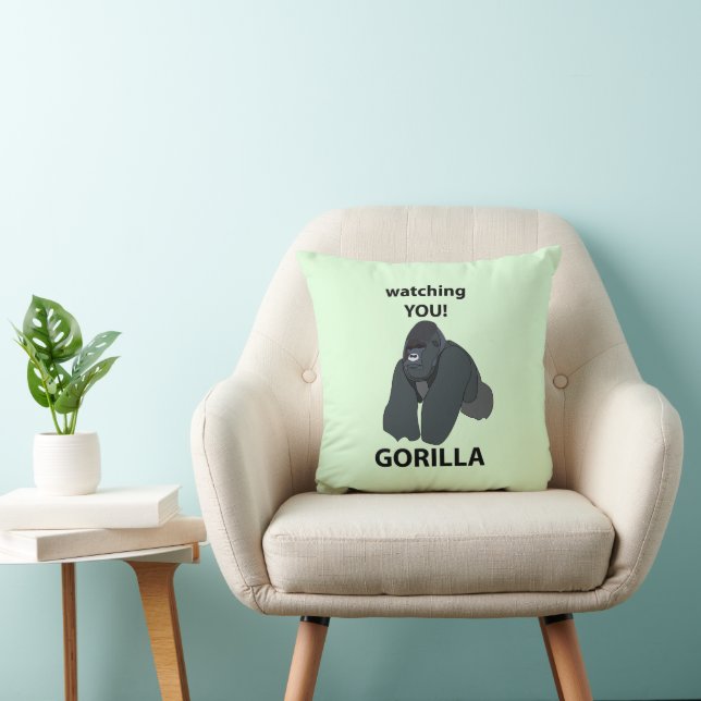 Gorilla iakttar dig rolig gorilla kudde (Stol)