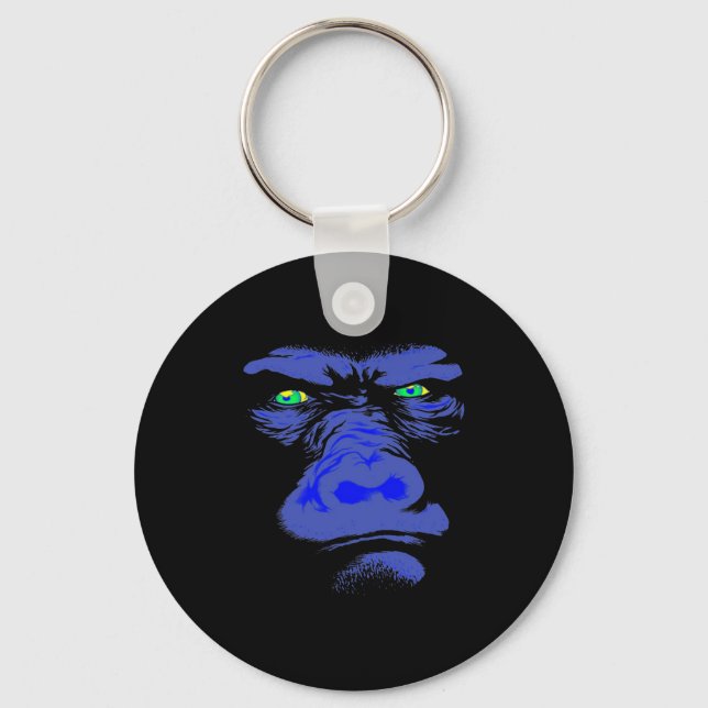 Gorilla in Blue Nyckelring (Framsida)