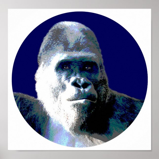 Gorilla in Blue Poster (Framsidan)