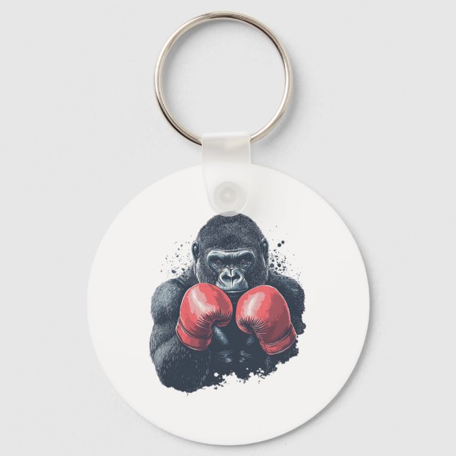 Gorilla in Boxing Handskar - Boxing Training Nyckelring (Framsida)