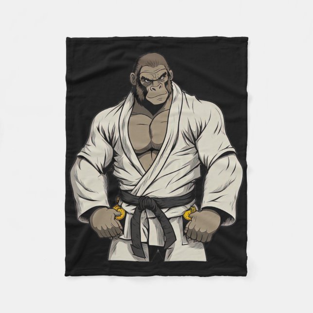 Gorilla In Keikogi - Japansk Karateka Fleecefilt (Framsidan)