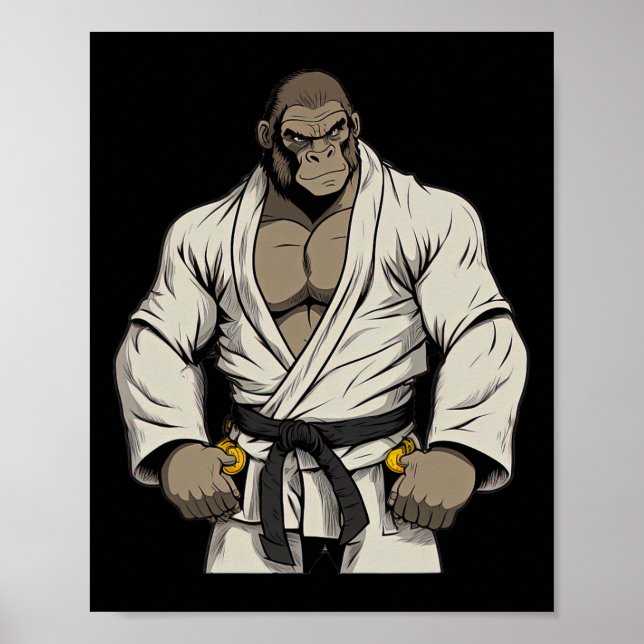 Gorilla In Keikogi - Japansk Karateka Poster (Framsidan)