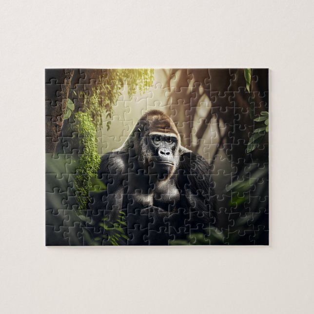 Gorilla Jigszawa Puzzle - Jungle Pussel (Horisontell)