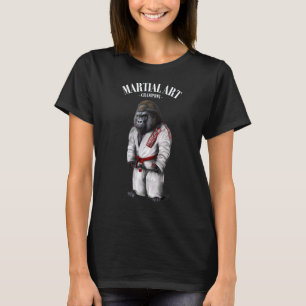 Gorilla Judo Karate Mästare i Vit Judogi 1 T Shirt
