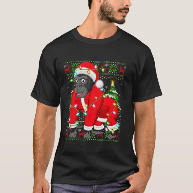 Gorilla Julafton Sweater Stil Ugly Santa Gorilla C T Shirt (Framsida)