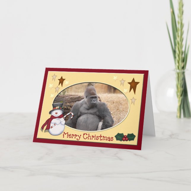 Gorilla-julhälsningskort Helgkort (Framsida)