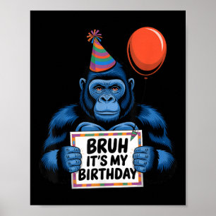 Gorilla Jungle Thuppe Födelsedagsfest Bruh dess mi Poster