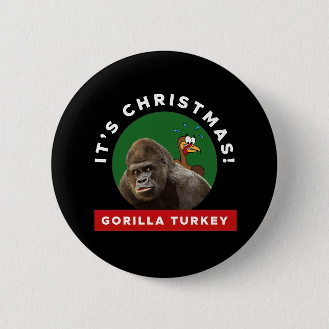 Gorilla Kalkon Jul Puns Knapp (Framsida)