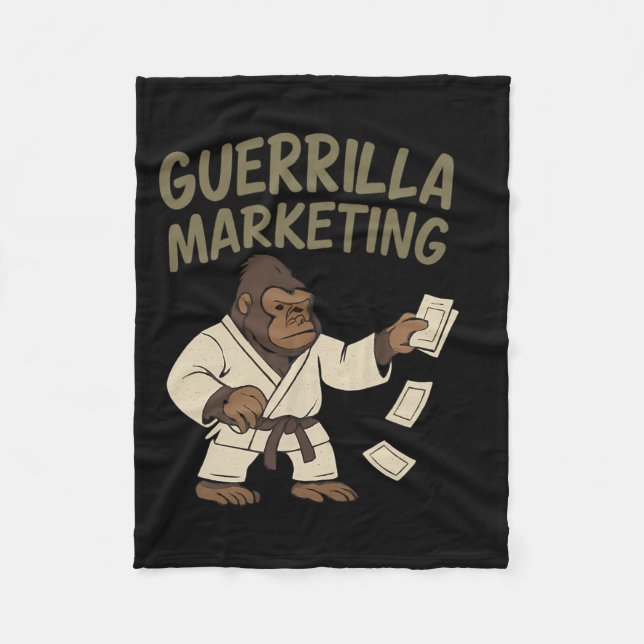 Gorilla Karate Guerrilla Marknadsföring Funny Grap Fleecefilt (Framsidan)