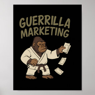 Gorilla Karate Guerrilla Marknadsföring Funny Grap Poster