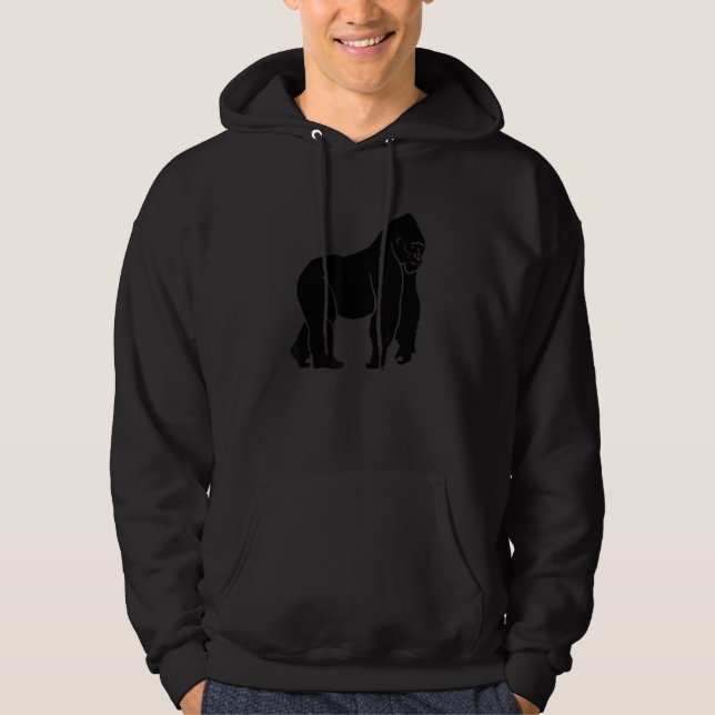 Gorilla King  Alpha   Ape Wildlife Hoodie (Framsida)