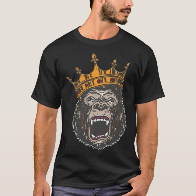 Gorilla King angry gorilla face for men women kids T Shirt (Framsida)