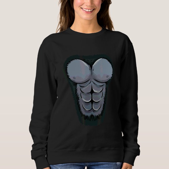 Gorilla kostym bröst abs muskel 6 pack män barn B T Shirt (Framsida)