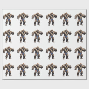 Gorilla kroppsbyggare Pop Art seriefigur ritning Presentpapper