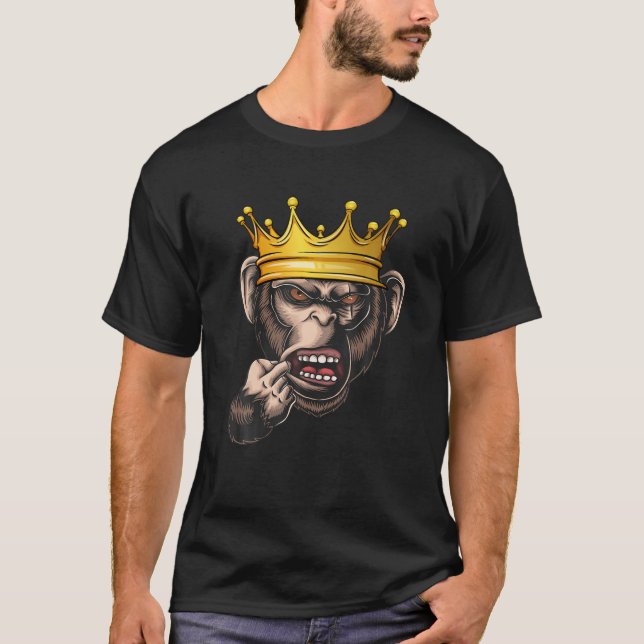 Gorilla Kung Krona Ape Gang Wildlife Funny Monkey T Shirt (Framsida)