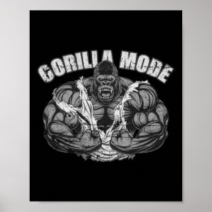 Gorilla-läge Gym Ape Fitness Tränare Swole Apa Poster