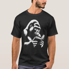 Gorilla läser om bok t shirt