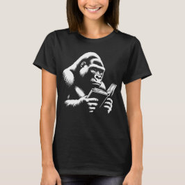 Gorilla läser om bok t shirt
