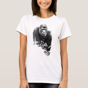 Gorilla Lope Digital Outline Art T Shirt