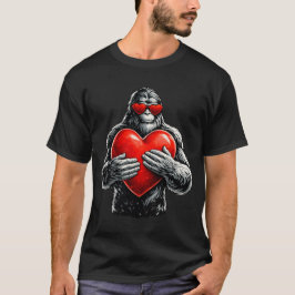 Gorilla Love Heart Illustration T Shirt