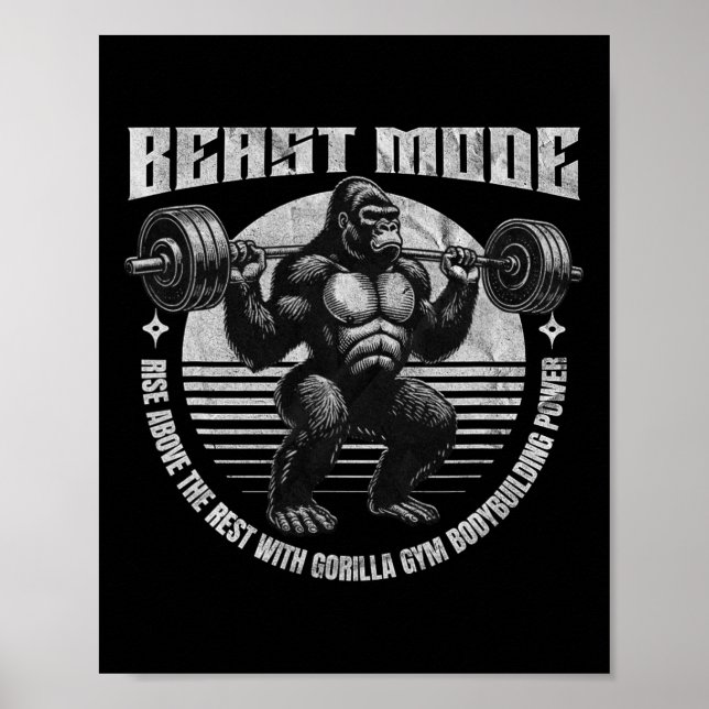 Gorilla Lyfter Hantel - Fitness  Poster (Framsidan)
